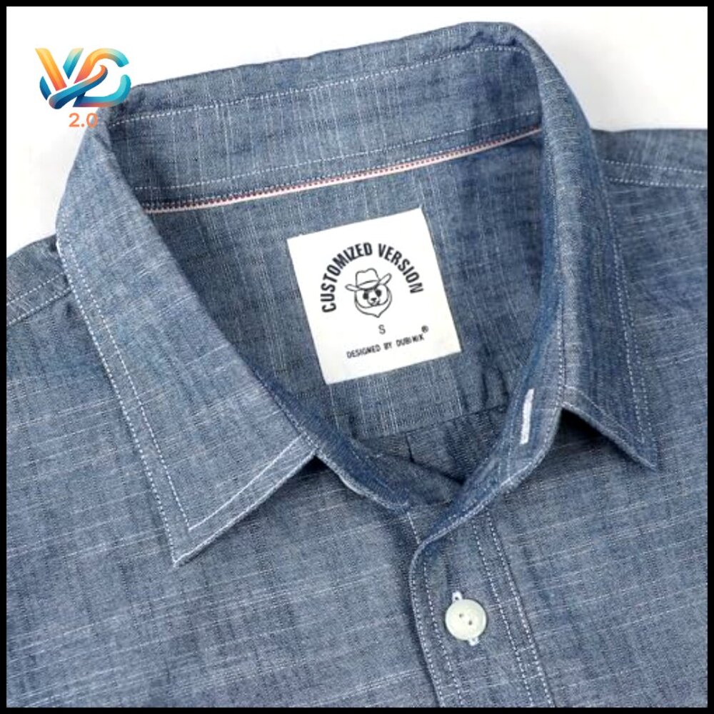 Lightweight Chambray Button Down Shirt Classic Ca… - image 3